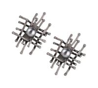 WESIEVYA Broche para Mujer Incrustaciones de Perlas, Pin de Solapa de Aleación de Zinc, Diseño Geométrico en Red, Set de 2 Piezas, Accesorio de Moda para Ropa y Eventos Cotidianos