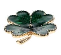 WESIEVYA Broche Vintage de Trébol de Cuatro Hojas en Aleación Verde, Pin Decorativo Elegante para Bodas y Accesorios del Día de San Patricio