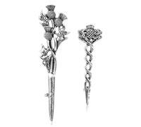 WESIEVYA Broche Vintage Escocés 2 Piezas Pin de Solapa Metálico para Trajes y Ropa Diseño Clásico en Tonos Neutros Accesorio Ligero para Cárdigan Vestido y Camisa Adecuado para