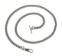 WESIEVYA Cadena de Reloj de Metal Cadena de Traje Chaleco de Ciclismo para Hombre Chaleco de Traje de Hombre Titular pantalón Doble Cadena Key Chain Cadena de Reloj de Bolsillo de Metal