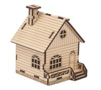 WESIEVYA Caja de de Madera Manual y Ensamblable Forma de Casa Color Beige y Ambiente Navideño para del Hogar Adecuado para