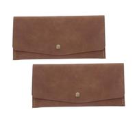 WESIEVYA Cartera Vintage Plegable de PU para Tarjetas y Billetes, Billetera Delgada Unisex Múltiples Ranuras Verticales, Compacta y Portátil para Uso Diario y Viajes, Color Marrón, Pack 2