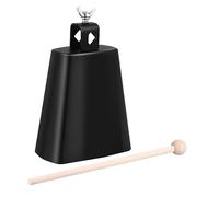 WESIEVYA Cencerro Metálico con Palo Accesorio de Percusión Pequeño para Niños Campana de Vaca Duradera Juguete Musical Educativo Accesorios para Baterías