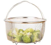 WESIEVYA Cesta Coladora de Acero Inoxidable para Freír y Escurrir Frutas y Verduras Diseño Portátil y Patas, Adecuado para Cocina y Restaurantes
