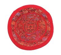 WESIEVYA Cojín Para Cuenco Tibetano Hecho a Mano De Tela Roja 14 Cm, Almohadilla Antideslizante Para Cuencos Budistas, Tapete Tradicional Nepalí Para Meditación y Rituales Espirituales