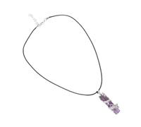 WESIEVYA Colgante de Cristal Amatista Diseño de Tótem Dragón, Collar Delicado de Piedra Natural Morada, Accesorio Colgante para Mujer en Fiestas y Eventos