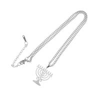 WESIEVYA Collar de Menorá Judío de Acero Inoxidable Diseño Creativo y Colgante de Vela para Mostrar Estilo Personal en Diversas Ocasiones