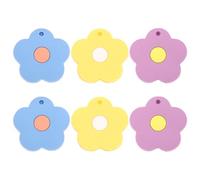 WESIEVYA Cubiertas Protectoras de Llaves de Silicona Diseño de Flor, 6 Piezas Surtidas (morado, Azul y Amarillo), para Identificar y Proteger Llaves Pequeñas en Casa o Dormitorio