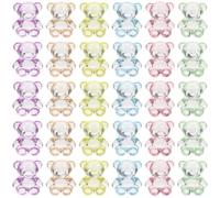 WESIEVYA Cuentas Acrílicas Sueltas Oso 100 Piezas Mezcla Colores para Joyería DIY y Coleteros de Pelo, Cuentas Espaciadoras para Pulseras y Decoración Artesanal Color Color Aleatorio