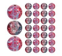 WESIEVYA Cuentas de Vidrio Craquelado 10 MM Juego 200 Piezas Color Degradado Rojo y Negro Cuentas Sueltas para Pulseras Collares y Manualidades DIY