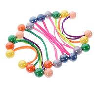 WESIEVYA Cuerdas Elásticas Cabello Bolas Dobles, 12 Piezas Colores Candy, Goma Pelo Resistente y Flexible para Mujeres, Accesorios para Peinar Coletas y Trenzas