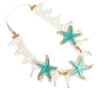 WESIEVYA Diadema de Encaje Perlas para Cabello Estilo Sirena, Accesorio Elegante de Tela para Carnaval y Boda, Crea Peinados Impresionantes y Es Amigable Piel