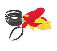 WESIEVYA Diademas Divertidas para Niñas 6 Piezas Símbolos Color Rojo y Amarillo, Accesorios para Fiesta y Photocall, Diademas Flechas y Signos para Disfraz y Cumpleaños