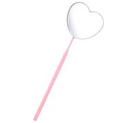 WESIEVYA Espejo de Inspección de Pestañas Diseño Desmontable en Acero Inoxidable Color Rosa Forma de Corazón para Proceso de Extensiones de Pestañas