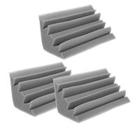 WESIEVYA Espumas Acústicas Trapezoidales 3 Piezas 12x12x24 Cm Gris, Trampa de Graves de Esquina, Panel Absorbente de Sonido Retardante de Llama para Estudio, Sala de Grabación y Ktv