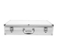 WESIEVYA Estuche de Aluminio Blanco para Micrófono Inalámbrico de Mano, Maletín Portátil 2 Ranuras Acolchadas, Resistente y Ligero para Almacenamiento y Transporte en Ktv y Eventos