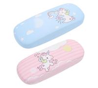 WESIEVYA Estuche Rígido para Gafas Estampado de Unicornio, Ligero y Resistente, Tamaño Compacto para Viajes, Set 2 Piezas Colorido, Caja para Gafas de Sol y Uso Infantil