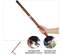 WESIEVYA Flauta de Bambú Tradicional Dizi Tono D para Principiantes Instrumento Chino con Membrana Protectora y Estuche Portátil Diseño Artesanal con Grabados Poéticos y Cuerda Decorativa