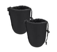 WESIEVYA Funda de Neopreno Bolsa Flexible y Resistente a Golpes para Lente de Cámara 2 Piezas Cordón Ajustable, Protección Portátil para Accesorios de Fotografía, Adecuado para