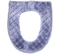 WESIEVYA Funda para Asiento de Inodoro Gris Cojín de Asiento de Felpa Gruesa y Cálido Almohadilla Antideslizante para Baño Fácil de Lavar y Reutilizable Protección Completa para Uso