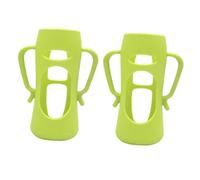WESIEVYA Funda Protectora de Silicona para Biberón 240ml Color Verde, Funda Anti-escaldaduras Resistente al Calor, Cubierta para Botellas de Leche, Pack 2 Unidades para Uso en Casa