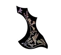 WESIEVYA Golpeador De Guitarra Autoadhesivo Diseño De Flores y Pájaros Protector De Guitarra Acústica Fácil De Instalar y Duradero Color Negro Detalles Coloridos Paquete