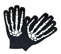 WESIEVYA Guantes de Ciclismo Fluorescentes Diseño de Esqueleto, Cálidos y Cómodos para Deportes al Aire Libre y Halloween, 1 Par de Acrílico