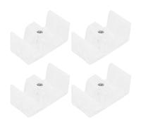 WESIEVYA Guía Inferior para Puerta de Ducha de Cristal de Silicona Flexible, Protección Anticolisión para Puertas Correderas, Fácil Instalación, Pack de 4 Unidades