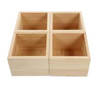 WESIEVYA Joyero Caja de Madera Maciza Abierta 4 Piezas para Guardar Pulseras y Pendientes en Manualidades