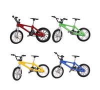 WESIEVYA Juego de 4 Bicicletas de Dedo Miniatura 1:18 en Aleación y Plástico, Modelo Decorativo y Coleccionable Oficina
