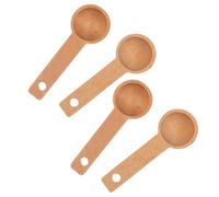 WESIEVYA Juego de 4 Cucharas Medidoras de Café de Madera Natural de 7.5ml, Diseño Compacto y Elegante para Café Molido y Té en Cocina y Repostería