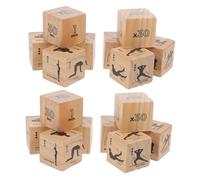 WESIEVYA Juego de 4 Dados de Madera para Ejercicio Fitness Divertido Yoga Portátiles para Fiesta y Entrenamiento Familiar