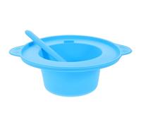 WESIEVYA Juego de Cuenco Mezclador de Silicona Azul 500 Ml Resistente al Calor Varillas Agitadoras para Mascarillas Faciales, Kit para Tratamientos Faciales en Casa y Salón Reutilizable