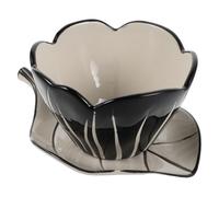 WESIEVYA Juego de Taza de Cerámica con Forma de Tulipán y Platillo 320 Ml