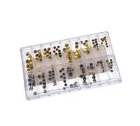 WESIEVYA Kit Reparación Relojes 140 Piezas Resistentes al Agua 18 Compartimentos, Surtido de Vástagos y Tubos Metálicos de Varios Tamaños para Reparación Profesional de Relojes de Cuarzo