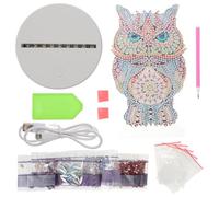 WESIEVYA Lámpara LED de Diamante para Escritorio Diseño de Búho de Plástico, Luz Nocturna Infantil para Habitación y Mesa