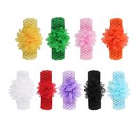 WESIEVYA Ligeras y Creativas 9 Diademas para Bebés de Tejido Estampado de Flores Accesorio Adecuado para Bailar y Decorar el Cabello Color Aleatorio