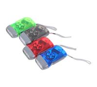 WESIEVYA Linternas de Mano de Plástico 4 Piezas Linternas de Emergencia Luz Triple LED de Manivela Compacta y Resistente para Camping Senderismo y Actividades al Aire Libre Colores Rojo