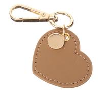 WESIEVYA Llavero Colgante de Corazón de Piel Pu Color Caqui, Adorno para Mochila y Bolso, Llavero Decorativo Versátil para Uso Diario, Accesorio Femenino de Moda