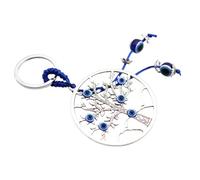 WESIEVYA Llavero de Aleación Accesorio Resistente y Ecológico Diseño Árbol Vida y Ojo Azul Colgante Decorativo y Funcional para Mujer