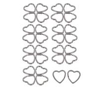 WESIEVYA Llavero de Hierro en Forma de Corazón Plata, Resistente y No Se Deforma, Paquete de 30 Piezas para Manualidades y Decoración