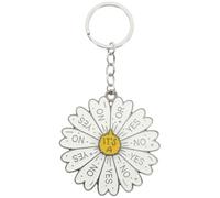 WESIEVYA Llavero de Metal Colgante de Ruleta Giratoria y Diseño de Margarita, Adorno para Bolso Decorativo, Accesorios Multiusos, Colgantes y Dijes para Mujer, Llavero Elegante y Práctico