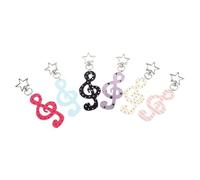 WESIEVYA Llaveros Musicales de Acrílico Formas de Notas, Lunares y Estrellas, Paquete de 6 Piezas, Ideales para Profesores y Recuerdos de Fiestas Escolares