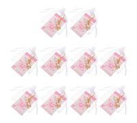 WESIEVYA Llaveros para Shower 10 Piezas con Huella de Pie Rosa, Recuerdos para Fiestas de Revelación de Género, Relleno para Bolsas de Regalos y Etiquetas de Agradecimiento para