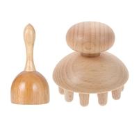 WESIEVYA Masajeador de Madera Ergonómico para Terapia Manual Ventosas, Herramienta Fácil de Llevar para Masaje Corporal y Facial en Casa