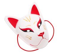 WESIEVYA Máscara de Kakashi Japonesa de Pvc Diseño y Gato, Estilo Kabuki Único para Disfraces de Halloween y Fiestas, Uso Versátil y Elaborado