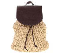 WESIEVYA Mochila de Rafia para Mujer con Correas Ajustables y Bolsillo Interior, Bolso Reutilizable Adecuado para Oficina y Vida Diaria en Color Beige