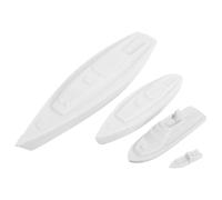 WESIEVYA Modelo de Barco de Vela en Miniatura Blanco de Plástico para Decoración del Hogar y Aula, Diseño Elegante y Resistente, Pack de 4 Piezas