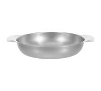 WESIEVYA Olla de Acero Inoxidable 22 Cm con Doble Asa para Ramen y Shabu, Resistente a Inducción, Adecuado para Sopa, Paella y Cocina Japonesa Estilo Retro