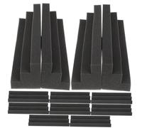 WESIEVYA Panel Acústico Trapezoidal Negro De 12 Piezas 7.5x7.5x30 Cm, Material Absorbente De Sonido De Alta Densidad Para Reducción De Ruido y Trampas De Graves En Estudio y Sala De Música